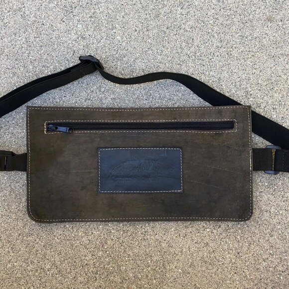 IGUANA OF COSTA RICA Elastic Money Belt Suede Zipper Bag Clutch Fanny Pack Waist - Picture 1 of 9